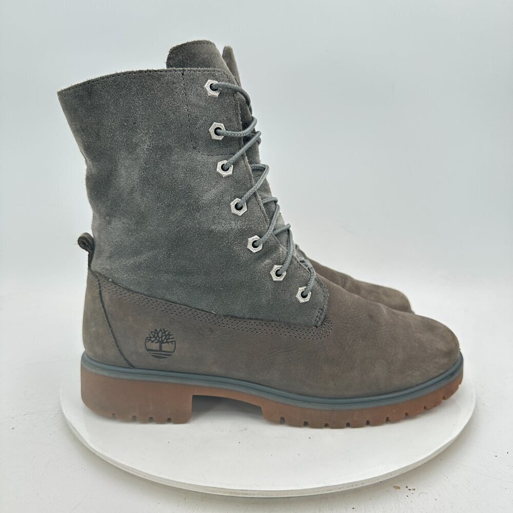 Timberland Jayne Roll Top Women Size 9.5 A1XBQ Medium Grey Nubuck Ankle Boot - Picture 4 of 11
